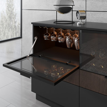 Side cabinet with wine cabinet with cup holder glass door with lights integrated against wall light luxury display cabinet storage w storage cabinet