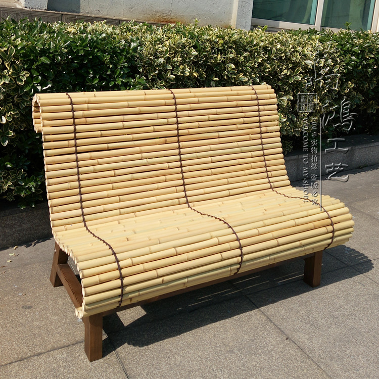 Pastoral style backrest bamboo chair adult bench sofa tea house dining room living room bamboo furniture nostalgic handmade natural style