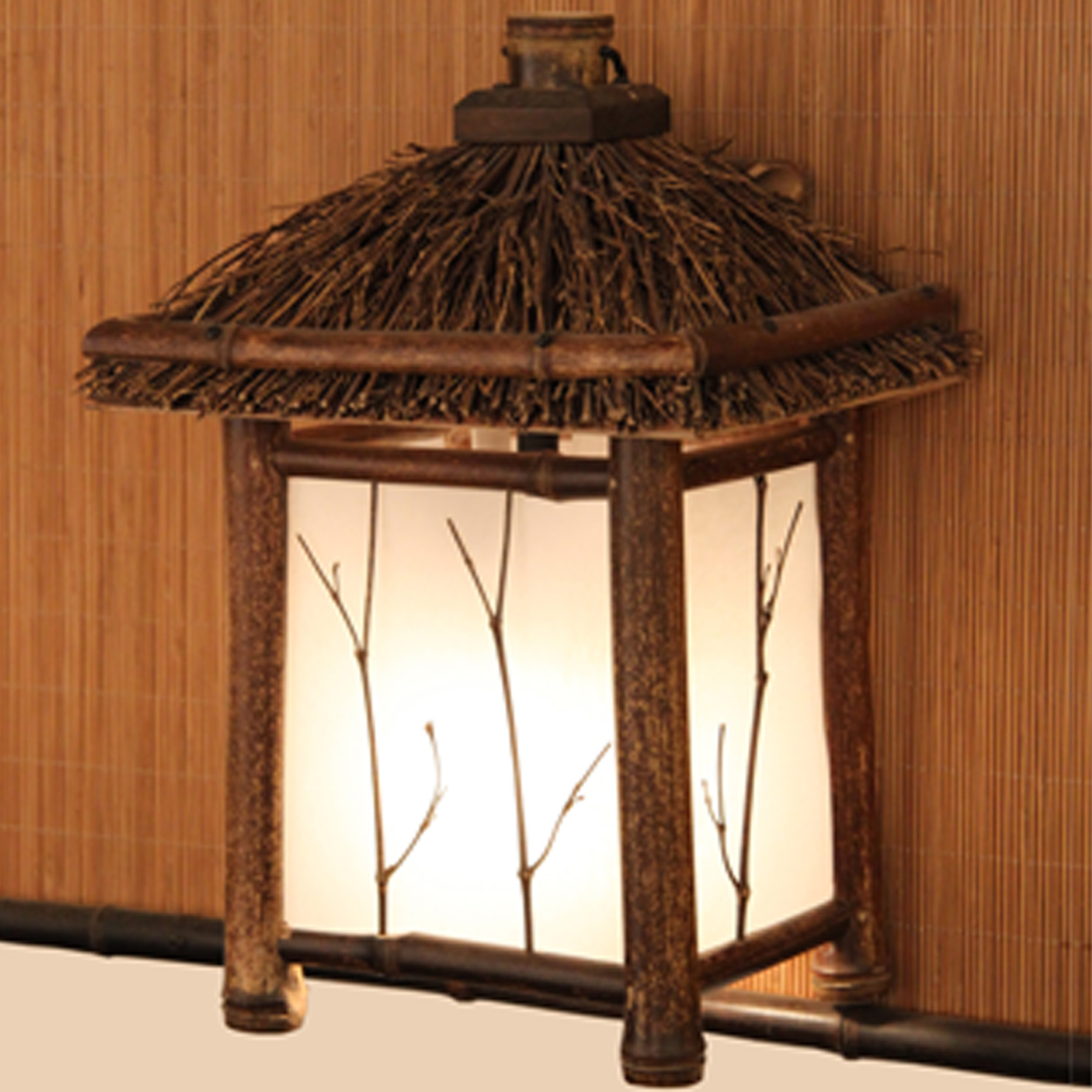 Bamboo and Wood Art Chinese Antique Wall Lamp Tea House Tea Room Retro Wall Lamp Balcony Aisle Decorative Wall Lamp LW-21