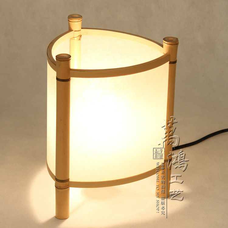 New Chinese Table Light Bedroom Bed Head Cabinet Table Lamp Creativity China Wind Wedding House Guest Hall Bamboo Art Decorative Lamp Tatami