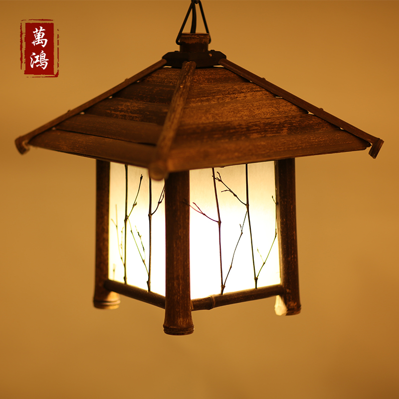 Quality Chinese Bamboo Challenger Tea Building Balcony Corridor Avenue Ceiling Lights Southeast Asia Pastoral Japanese Bamboo Lamp