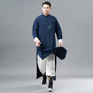 2019 xuân mới thêu áo choàng tre kiểu Trung Quốc dài Hanfu thêu quốc phục quần áo bình thường - Trang phục dân tộc