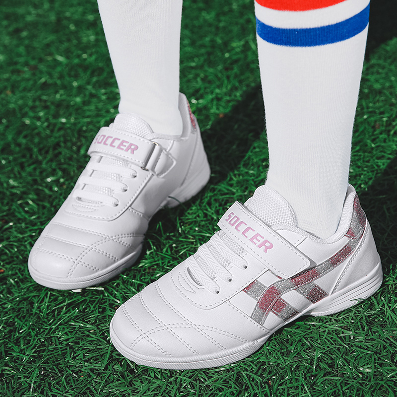 Football Shoes Girls Special Girls Tf Broken Nails Girls Elementary School Kids Magic Sticker Short Spikes Soccer Shoes Professional Training Shoes