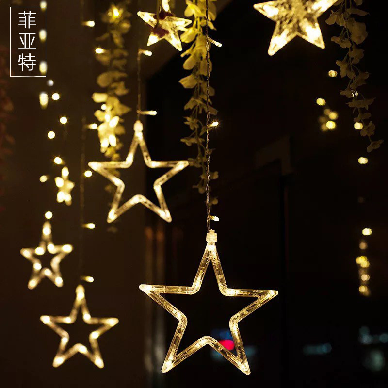 LED Pentagram Stars lamp Bedroom Room Curtains Flash Clothing Hanging Accessories Creative Korea Dreamphotography Lantern