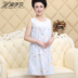 Trung niên và người cao tuổi nightdress của phụ nữ kích thước lớn bông bông nightdress trung niên mẹ cotton lụa đồ ngủ mùa hè bông lụa ăn mặc Đêm đầm