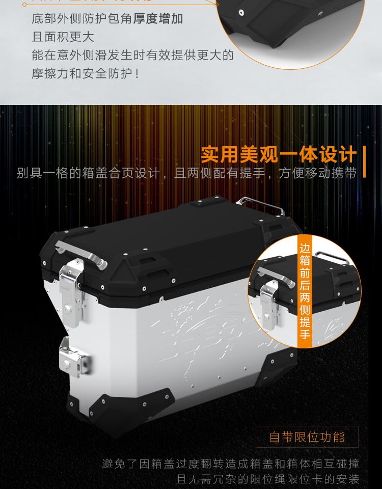 LOBOO củ cải xe máy hộp KTM1290ADV R S hợp kim nhôm bên hộp hộp phía sau hộp dự trữ ba hộp - Xe gắn máy phía sau hộp thùng givi hông