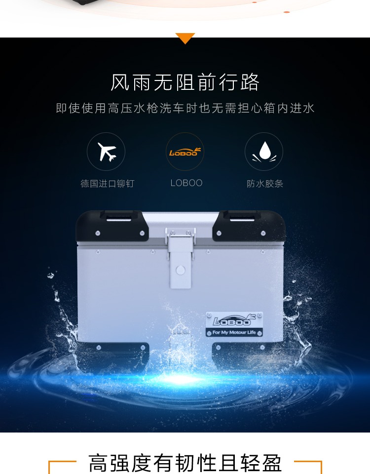 LOBOO củ cải xe máy ba hộp NC750X nhôm bên hộp hộp đuôi phát hành nhanh chống thấm dự trữ hộp thùng sau xe máy nhôm