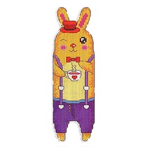 Cross-stitch double-sided bookmark material package Teachers Day gift cute cartoon tea tasting bunny series