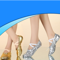 Stage dance shoes womens soft soles adult boys and girls national dancing cat claws red Chinese Ballet