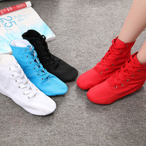 High-help adult childrens canvas jazz boots Womens soft-soled dance shoes new practice dancing shoes Ballet Body Yoga