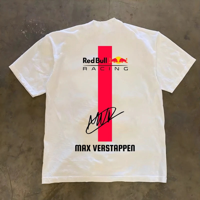 【24H Pure Cotton】260G Pure Cotton Max Verstappen Printed F1 Short-Sleeve T-Shirt, Unisex, Loose Fit 【24H Pure Cotton】260G Pure Cotton Max Verstappen Printed F1 Short-Sleeve T-Shirt, Unisex, Loose Fit