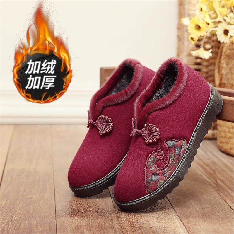 Bà Snow Cotton Home Shoes Đi du lịch ngoài trời Snow Boots Home Women’s Single Shoes Mùa đông Ấm áp của Womens Cotton Shoes Winter - Giày cao gót