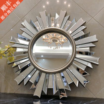 European-style light luxury background wall decoration mirror Restaurant fireplace wall hanging art mirror living room entrance creative mirror