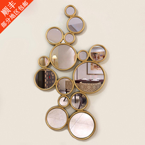 European American meal side mirror porch Wall decorative mirror living room round art mirror hanging mirror background wall creative mirror