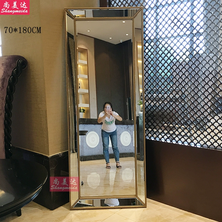 Gương sàn dài châu Âu gương thay đồ gương treo tường nhà sang trọng gương lớn phòng khách cửa hàng quần áo phù hợp gương cao mỏng - Gương gương đứng