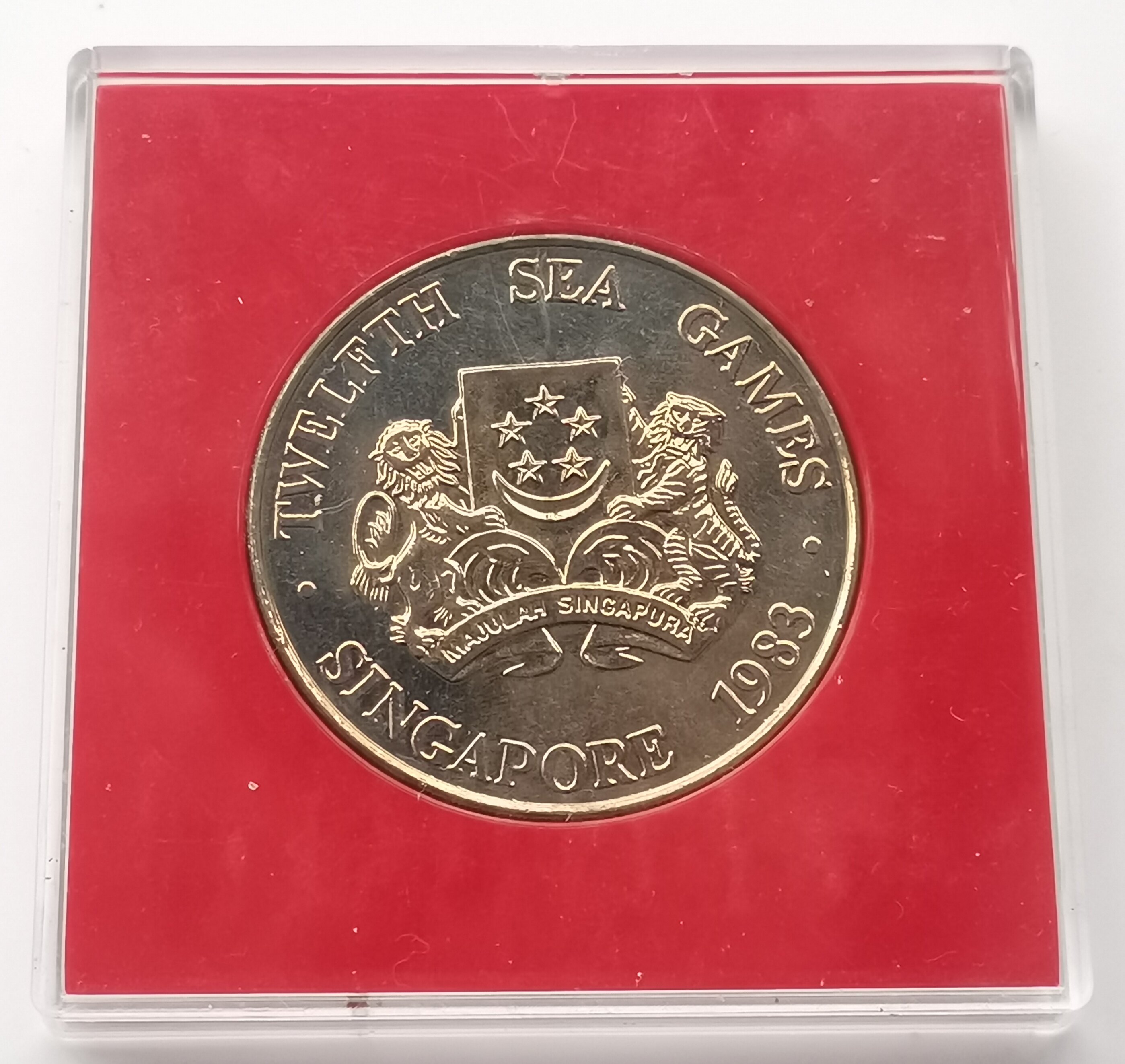 新加坡1983年5元东南亚运动会纪念币铜镍克朗硬币38mm原盒随机-淘宝网