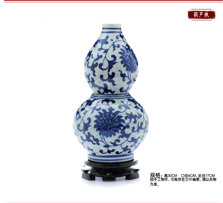Jingdezhen ceramic vase on up porcelain vase of blue and white porcelain home decoration ceramic antique vase