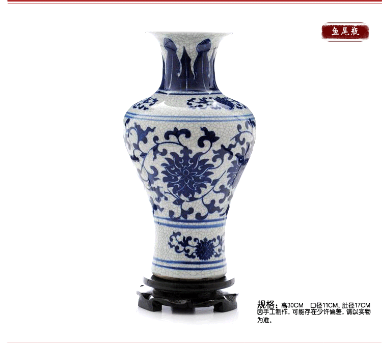 Jingdezhen ceramic vase on up porcelain vase of blue and white porcelain home decoration ceramic antique vase