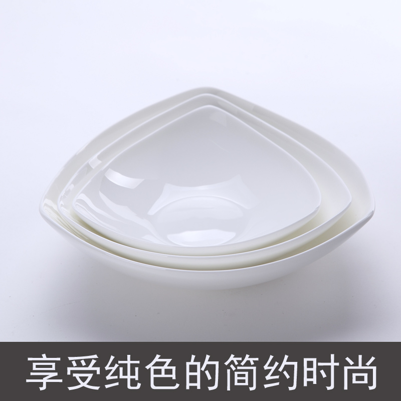 The New alien jingdezhen ceramic tableware pure white 678 inch triangle snack compote hotel customization