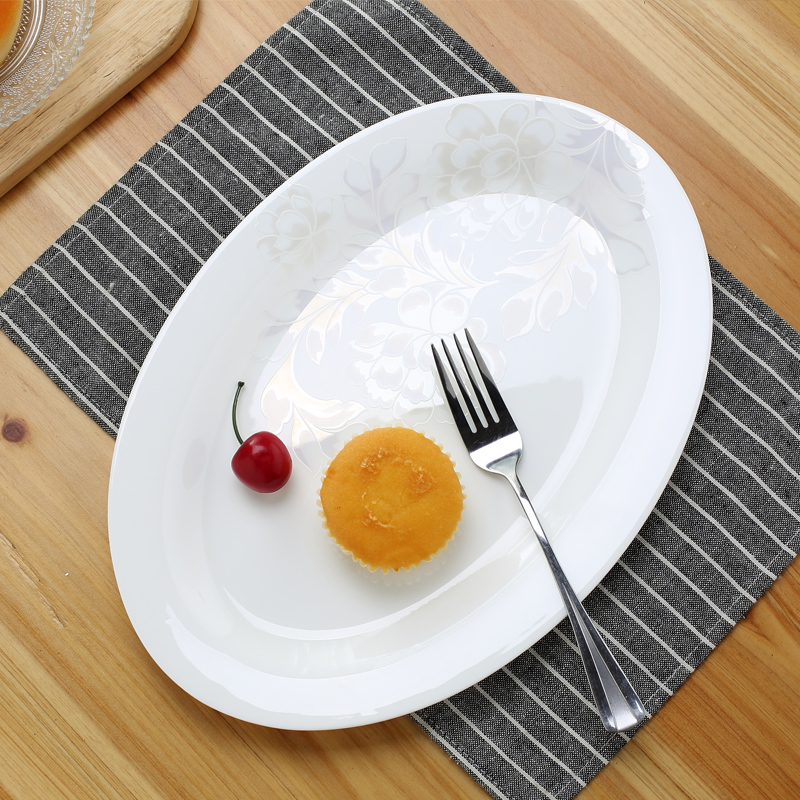 Jingdezhen porcelain fish ipads plate of creative ceramic plate of the big plate oval plate long home plate plate