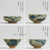 Purple Sand Coarse Pottery Large Tea Cup Tea Bowl Ice Cracking Open Sheet Kung Fu Tea Tea Cup Pure Hand Tasting Cup Masters Cup Handpainted