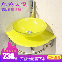 Professional customized small basin small bathroom basin small corner basin glass washbasin washbasin balcony washbasin