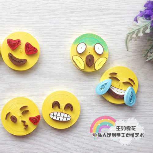 Raw as summer flower roll paper tool set emoji roll paper badge refrigerator stickers personality expression material package