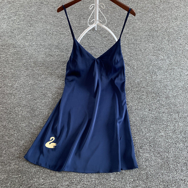 Pajamas Summer New Sexy Brat Embroidery thin suspended sleepy skirt Ice Silk V leading Spring and Summer Home Clothes