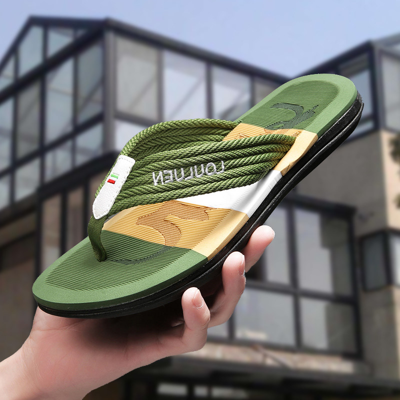 Summer flip-flops men's 2021 new sandals fashion webbing trend outside wear beach student personality Y866