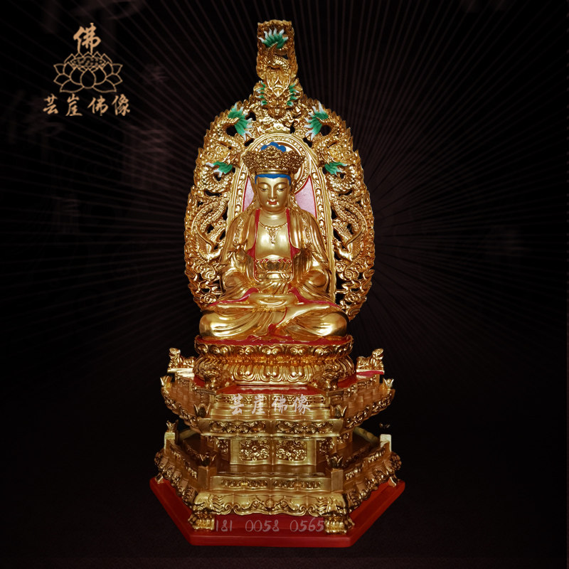 木雕孔雀明王佛像佛母大孔雀明王彩繪護世金剛神像寺廟擺件定製廠-淘寶