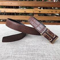 Explosive mens Siamese crocodile belly belt whole skin no stitching high-grade leather belt Vietnam Myanmar Thai foreign goods