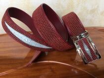 The price of Leda Pearl Fish automatic buckle belt high-grade real fish skin men and women for gift-giving for their own use