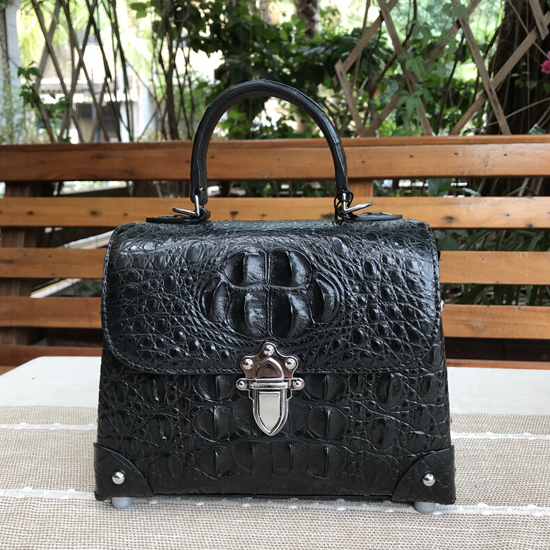 Leather New Crocodile Peel Lady Handbag Fashion Personality Rivet Leather Single Shoulder Bag