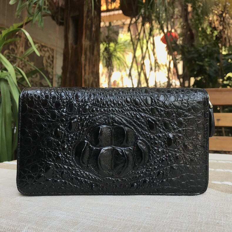 Avocado Leather Big Skull Double Pull Bracelet Handbag Large genuine leather men's hand bag long version of the cross section
