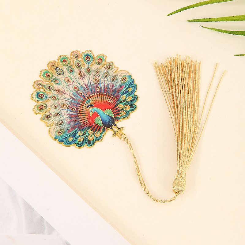 Peacock Spreading Its Tail, Elephant, Yunnan Cultural and Creative Copper Exquisite Gift, Travel Souvenir, Business Student Bookmark.