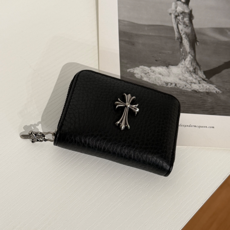 Cross-Shaped Genuine Leather Card Holder with Multiple Card Slots, First-Layer Cowhide Zipper Coin Purse, Black Portable Storage Bag Cross-Shaped Genuine Leather Card Holder with Multiple Card Slots, First-Layer Cowhide Zipper Coin Purse, Black Portable Storage Bag