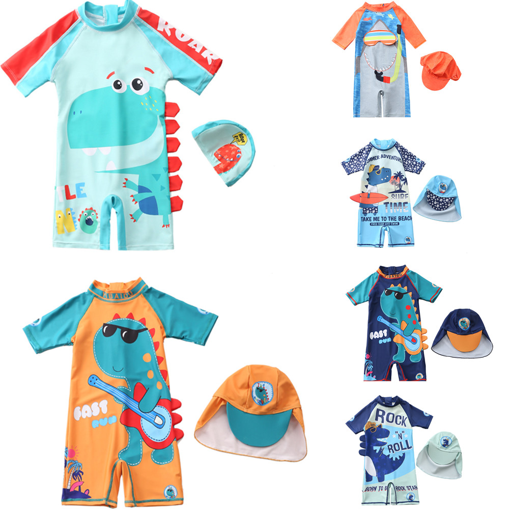 Children's swimsuits, boys and boys, long sleeves, short sleeves, beach sun protection swimwear men's baby swimsuit