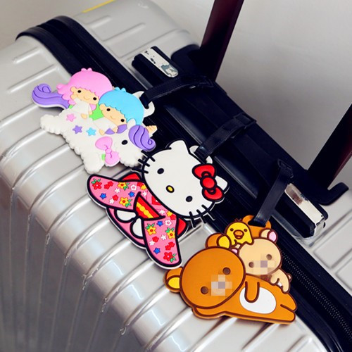 Cartoon silicone suitcase luggage tag luggage identification tag study abroad supplies luggage luggage listing consignment card