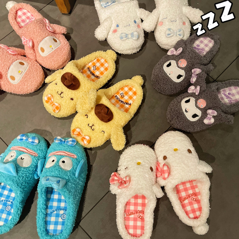 イン日本の漫画の綿のスリッパ女性のためのかわいい冬暖かい屋内ホーム綿のスリッパ綿のスリッパぬいぐるみホームシューズ