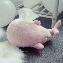 Cartoon cute plush whale tissue box living room creative pumping paper box cover Car tissue cover Home accessories