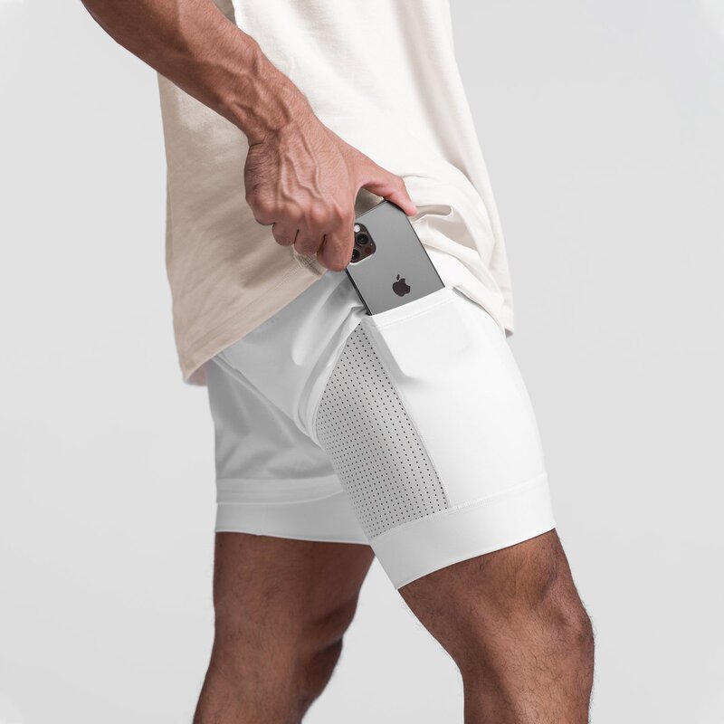 Alo Alternative Basketball Trendy Muscle Sports Shorts Men's Outdoor Running Squat Breathable Double-Layer Quick-Drying Shorts