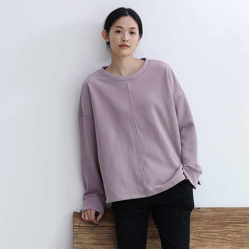 Temple Mountain Wen Ye Suxin elegant and gentle ~ Xinjiang long-staple cotton simple casual pullover casual top thickened autumn and winter women