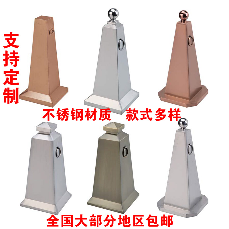 Customized reflective cone stainless steel road cone roadblock property isolation column do not park road safety warning column