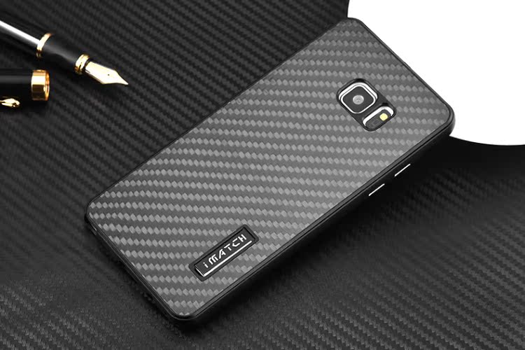 iMatch Luxury Aluminum Metal Bumper Carbon Fiber Back Cover Case for Samsung Galaxy Note 7 N9300