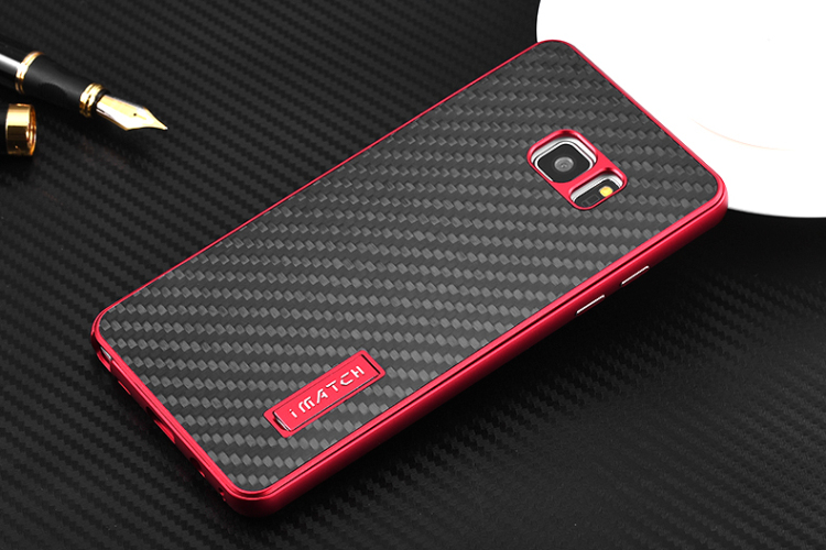 iMatch Luxury Aluminum Metal Bumper Carbon Fiber Back Cover Case for Samsung Galaxy Note 7 N9300