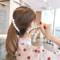 Sweet minimalist Banana clip Pearls Temperament Pearl Large Hair Clip Mati Clip Rear Brain Spoon Disc Hair Vertical Clips Chicks Clip Headgear Accessories