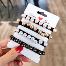 Korean simple Pearl nail bead Hairband tie hair tie ball hair rope ponytail Foundation head rope head accessories