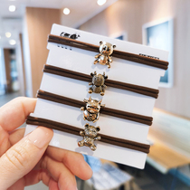 Cute alloy cartoon small animal hair rope sweet and beautiful 100 lap hair leather gluten disc hair head rope hair ring head ring leather sleeve