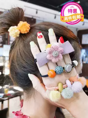 Autumn and winter simple net red ins hair ring Korean plush tie hair rubber band dish hair head rope Korean version of the hair ring female hair accessories