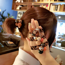 Miss Guo Korea rhinestone BAO WEN hair rope net red head rope tie hair rubber band hair head ring Hairband female headwear